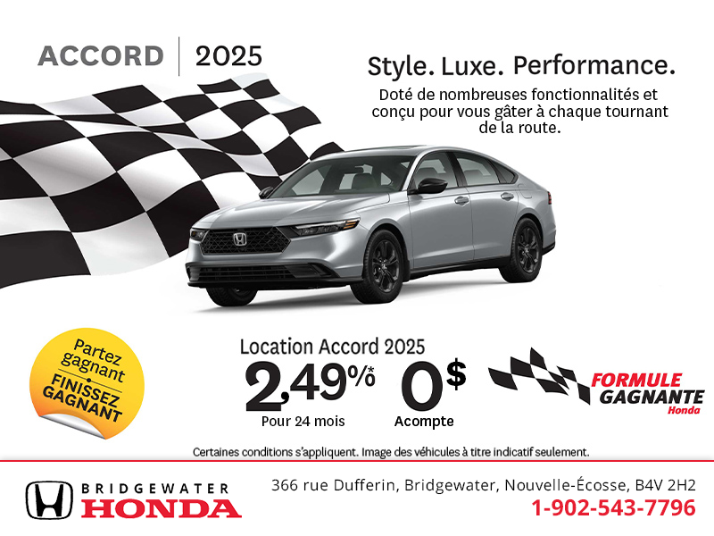 Obtenez le Honda Accord 2025 !