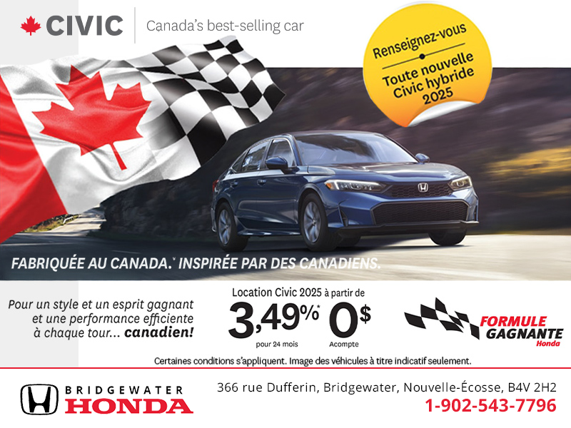 Obtenez la Honda Civic 2025!
