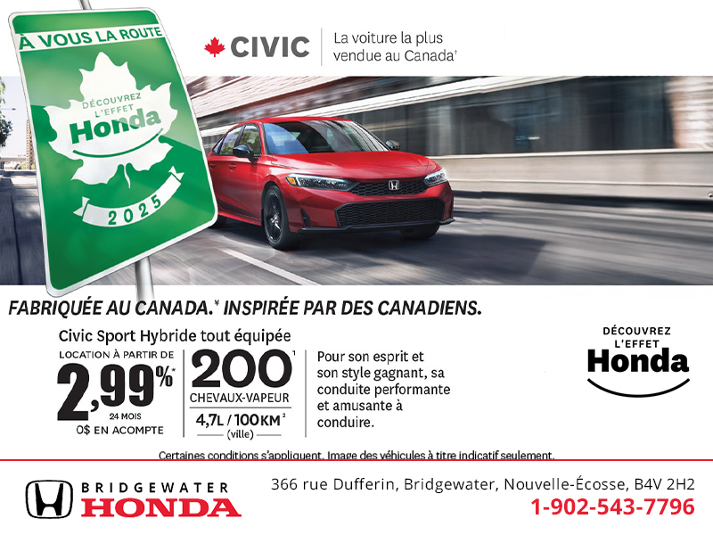 Obtenez la Honda Civic hybride 2025!