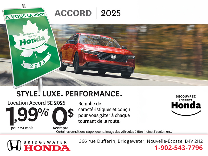 Obtenez le Honda Accord 2025 !
