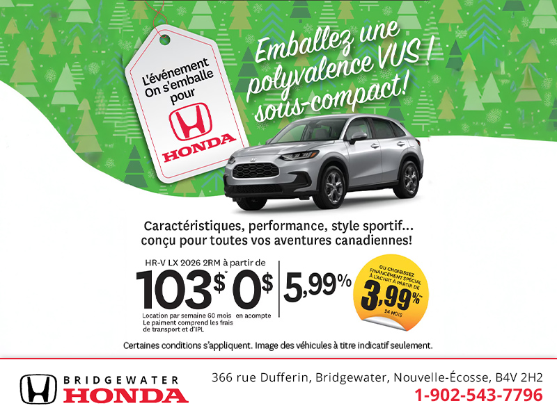 Obtenez le Honda HR-V 2026 !