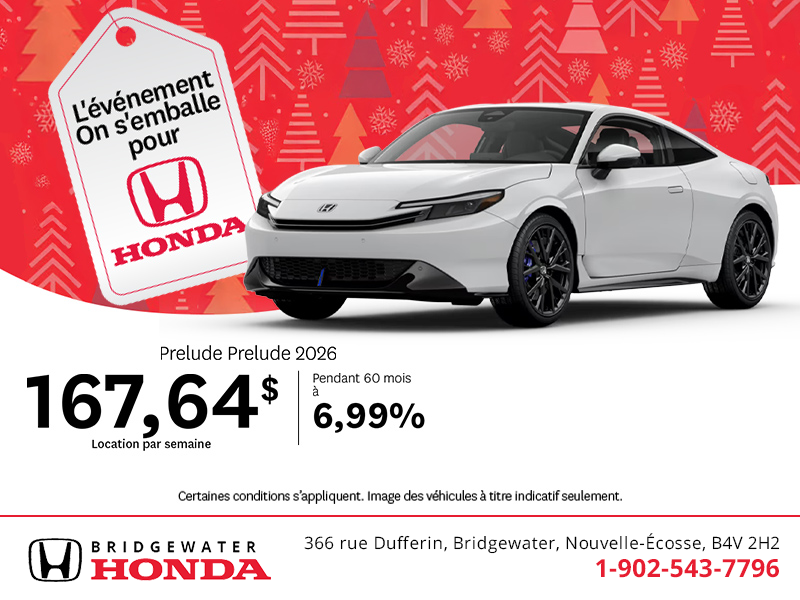 Obtenez la Honda Prelude 2026 !