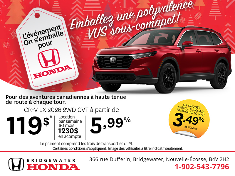 Obtenez le Honda CR-V 2026 !