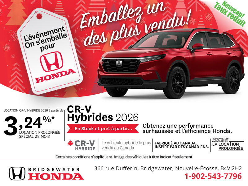 Obtenez le Honda CR-V hybride 2026 !	
