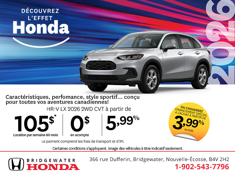 Obtenez le Honda HR-V 2026 !