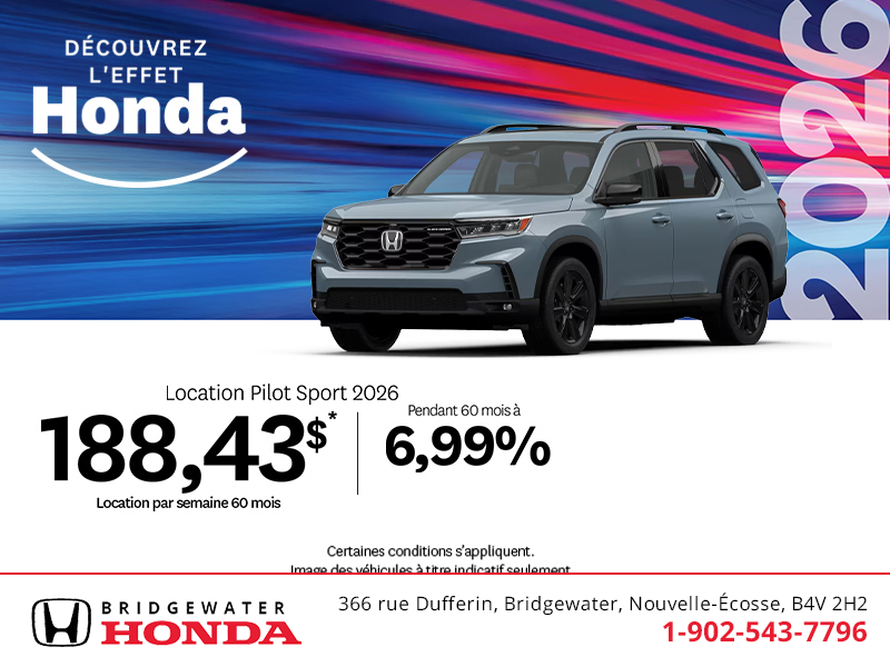 Obtenez le Honda Pilot 2026 !