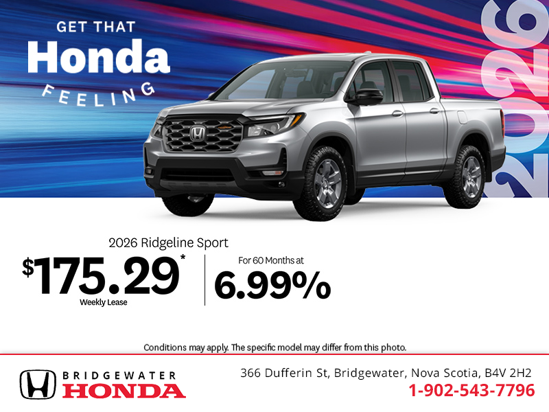 Get the 2026 Honda Ridgeline! 