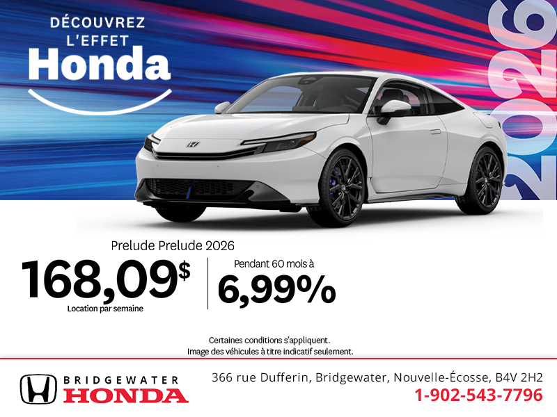Obtenez la Honda Prelude 2026 !