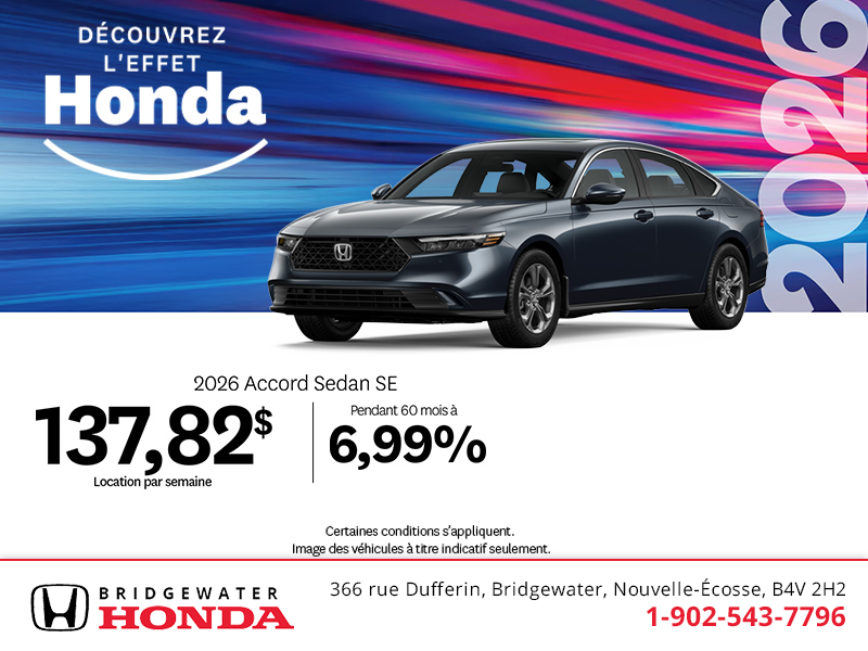 Obtenez le Honda Accord 2026 !