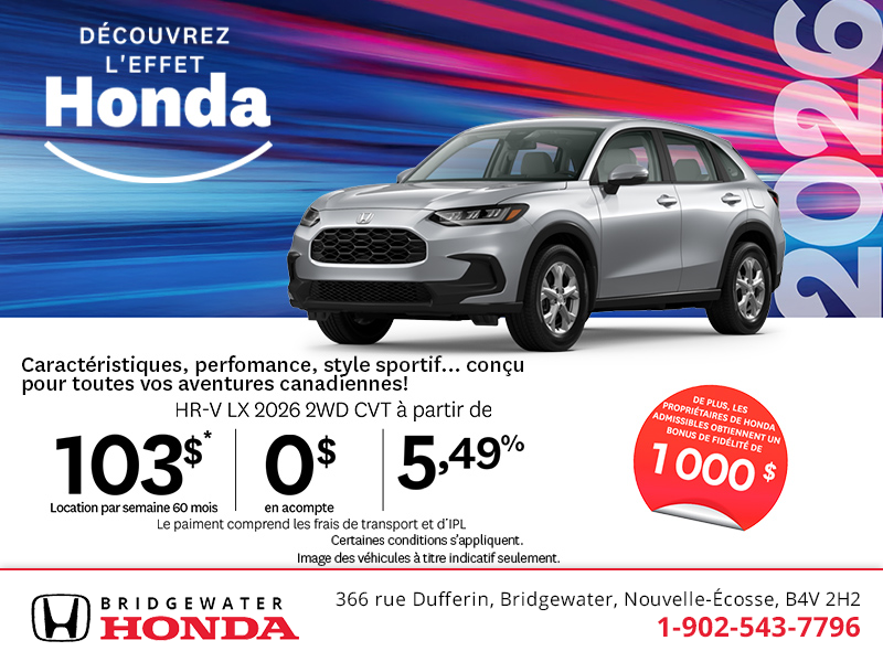 Obtenez le Honda HR-V 2026 !