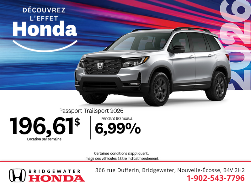 Procurez-vous le Honda Passport 2026 !