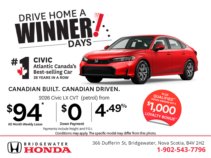 Get the 2026 Honda Civic!