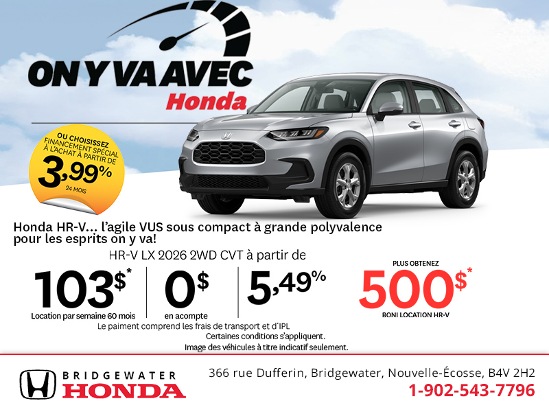 Obtenez le Honda HR-V 2026 !