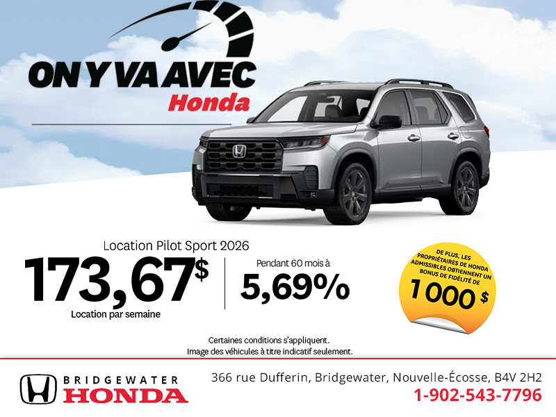 Obtenez le Honda Pilot 2026 !