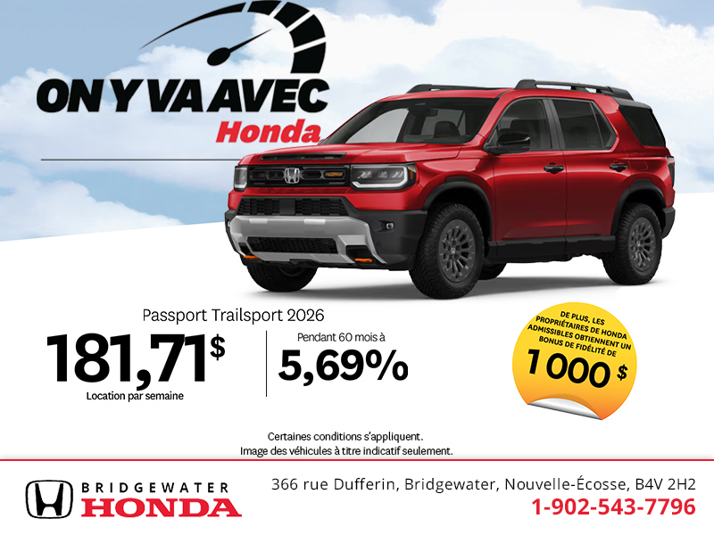 Procurez-vous le Honda Passport 2026 !