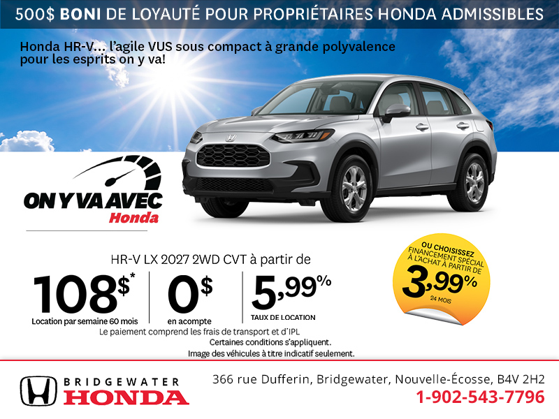 Obtenez la Honda HR-V 2027 !