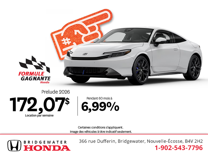 Obtenez la Honda Prelude 2026 !