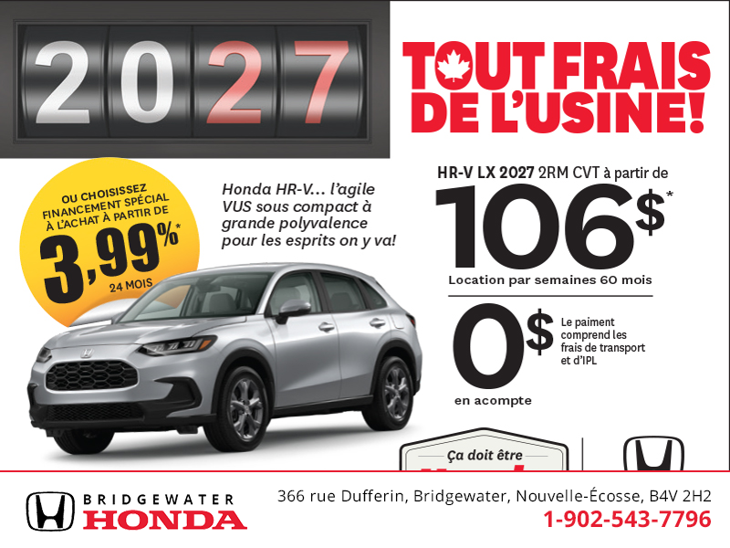 Obtenez la Honda HR-V 2027 !