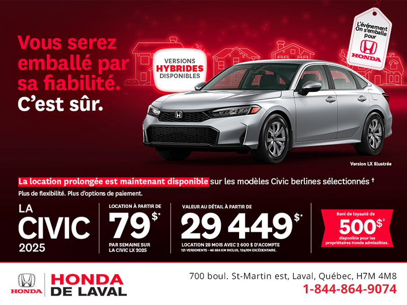 Obtenez le Honda Civic 2025 !