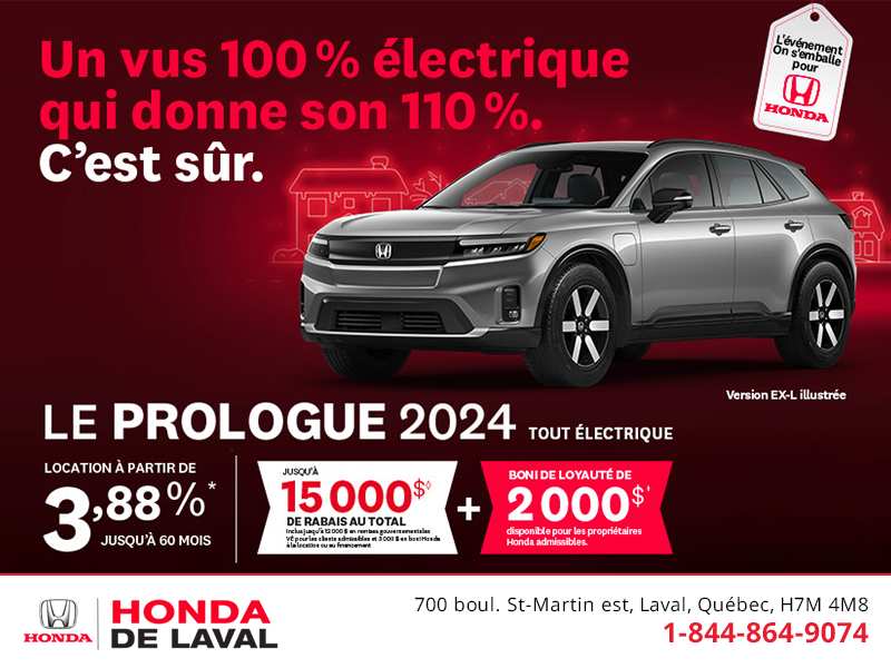 Obtenez le Honda Prologue 2024 !