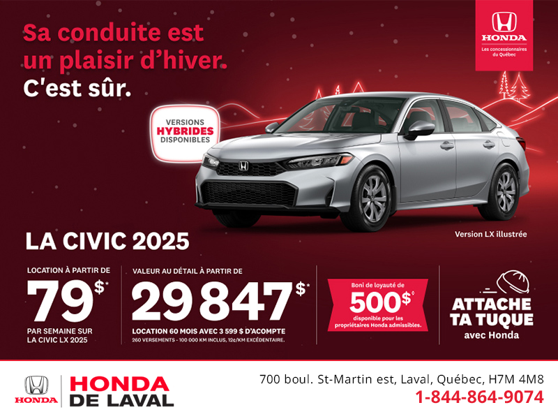 Obtenez le Honda Civic 2025 !