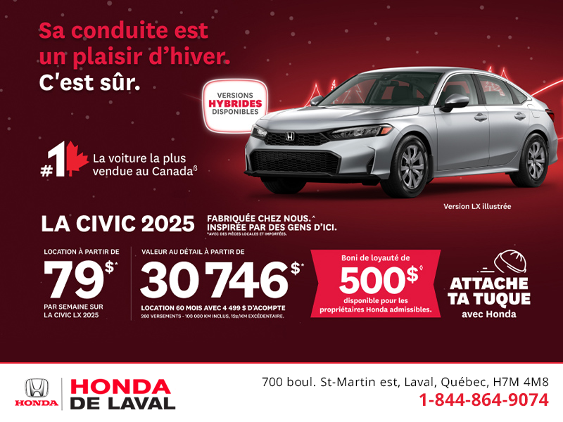 Obtenez le Honda Civic 2025 !