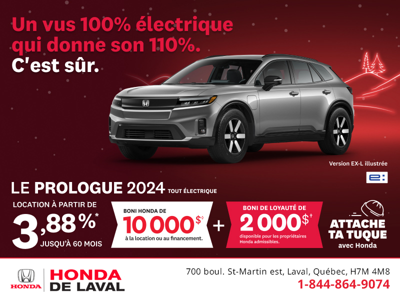 Obtenez le Honda Prologue 2024 !