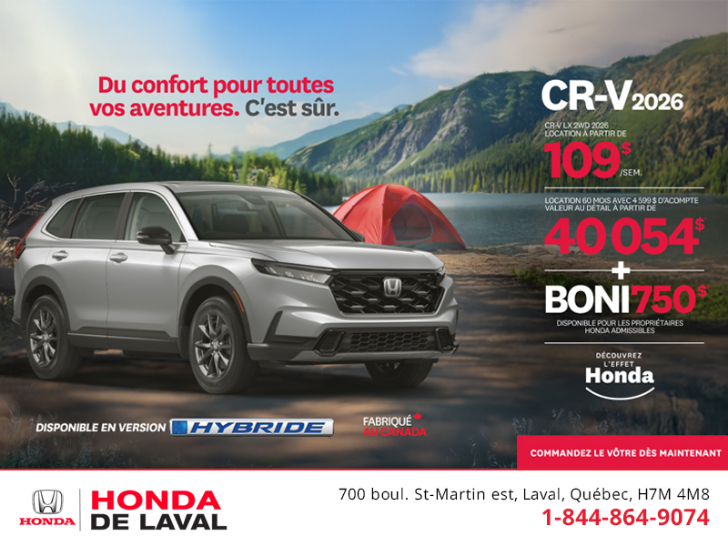 Obtenez le Honda CR-V 2026!