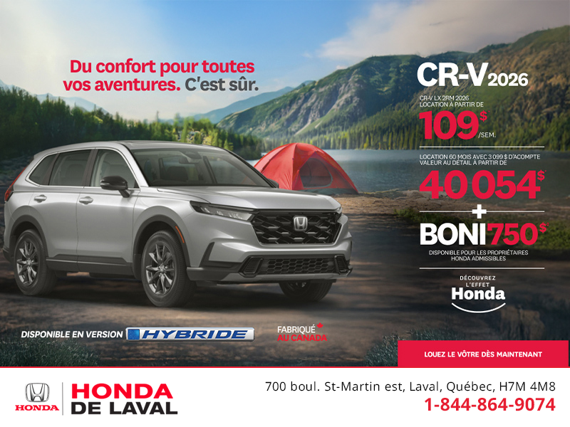 Obtenez le Honda CR-V 2026!