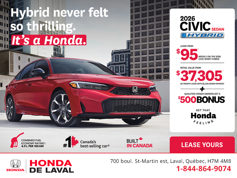 Get the 2026 Honda Civic Sedan Hybrid! 
