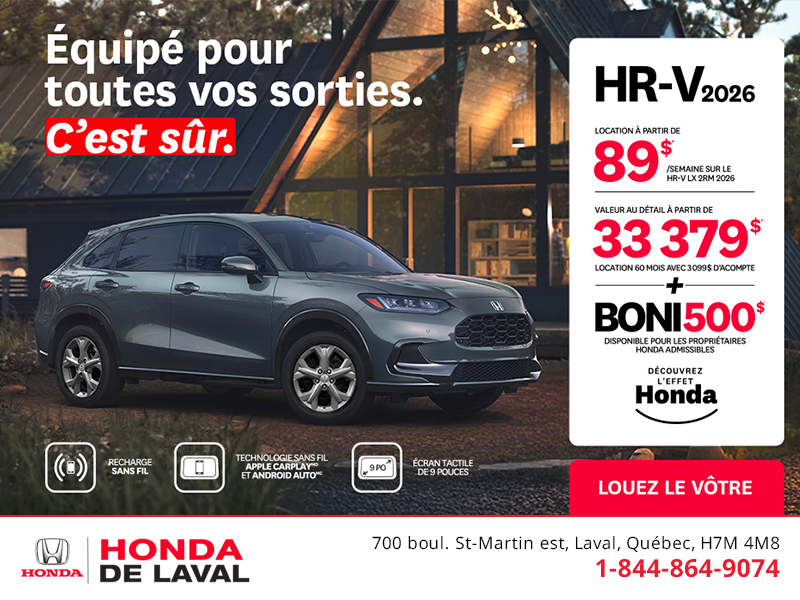 Obtenez le Honda HR-V 2026!