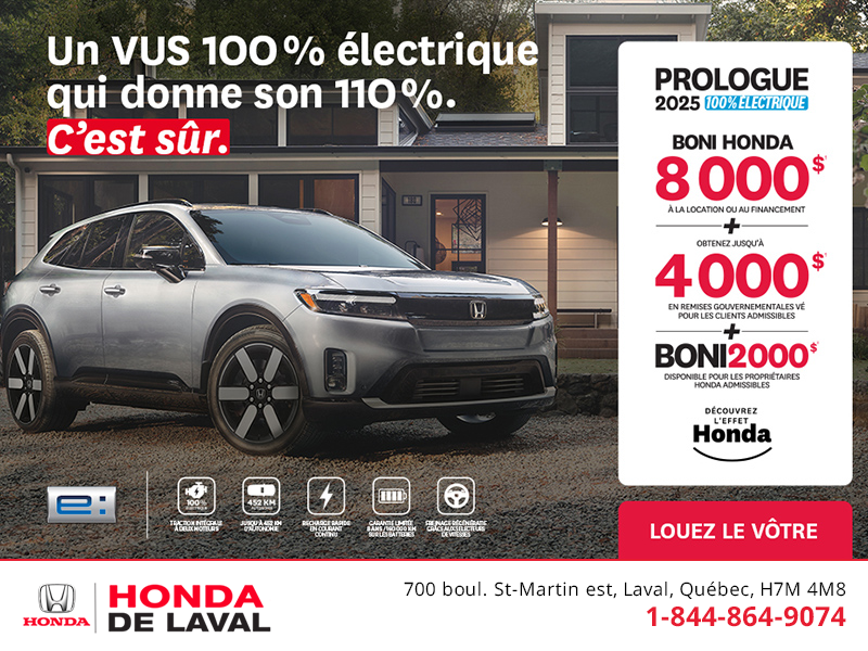 Obtenez le Honda Prologue 2025 !