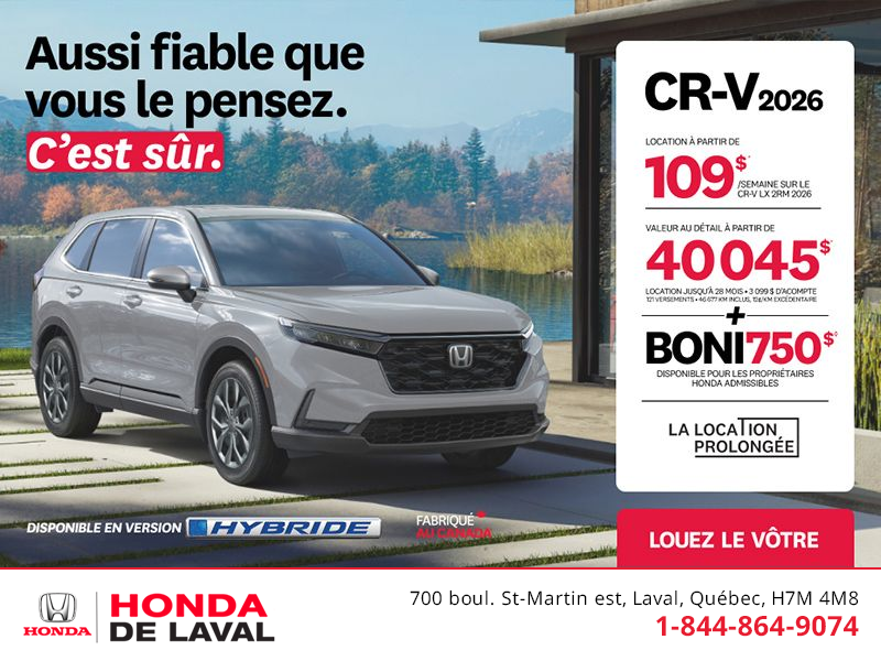 Obtenez le Honda CR-V 2026!