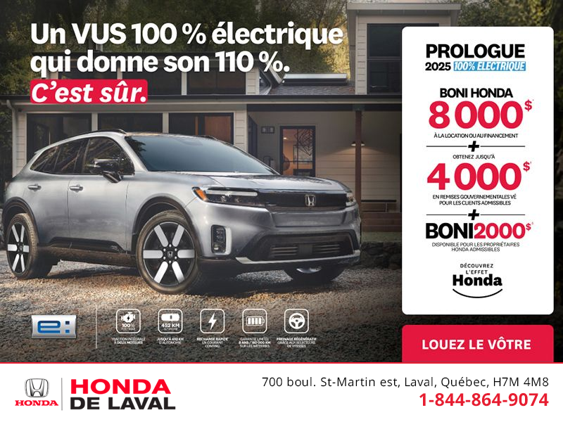 Obtenez le Honda Prologue 2025 !
