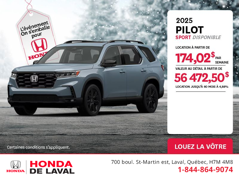 Obtenez le Honda Pilot 2025 !