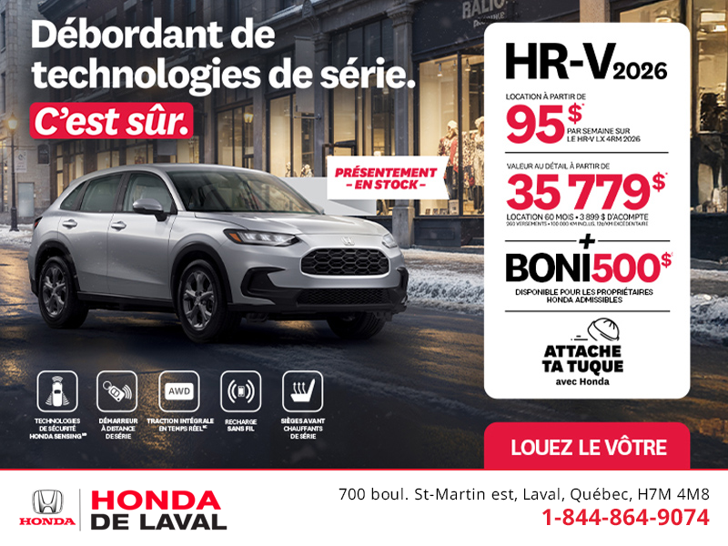 Obtenez le Honda HR-V 2026!