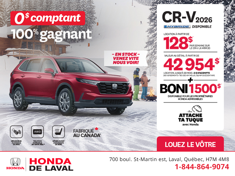 Obtenez le Honda CR-V 2026!