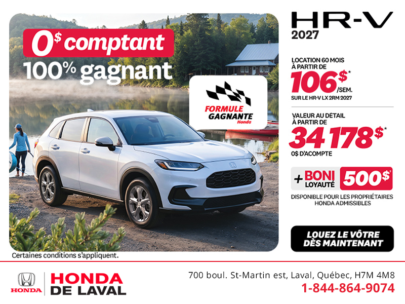 Obtenez la Honda HR-V 2027!