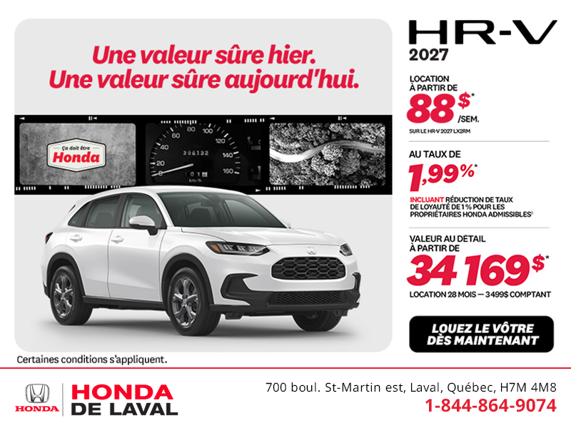 Obtenez la Honda HR-V 2027!