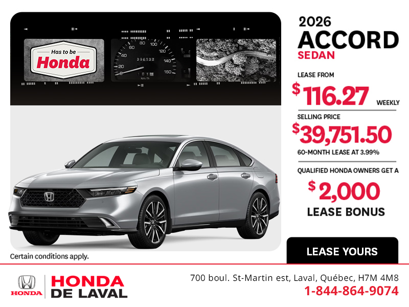 Get the 2026 Honda Accord!
