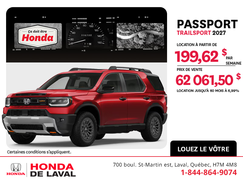 Obtenez le Honda Passport 2027 !