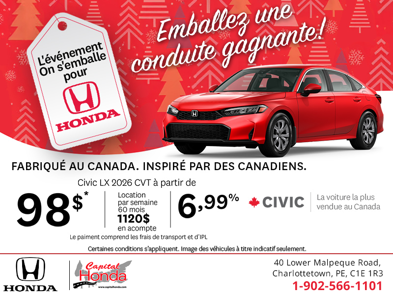 Obtenez la Honda Civic 2026!