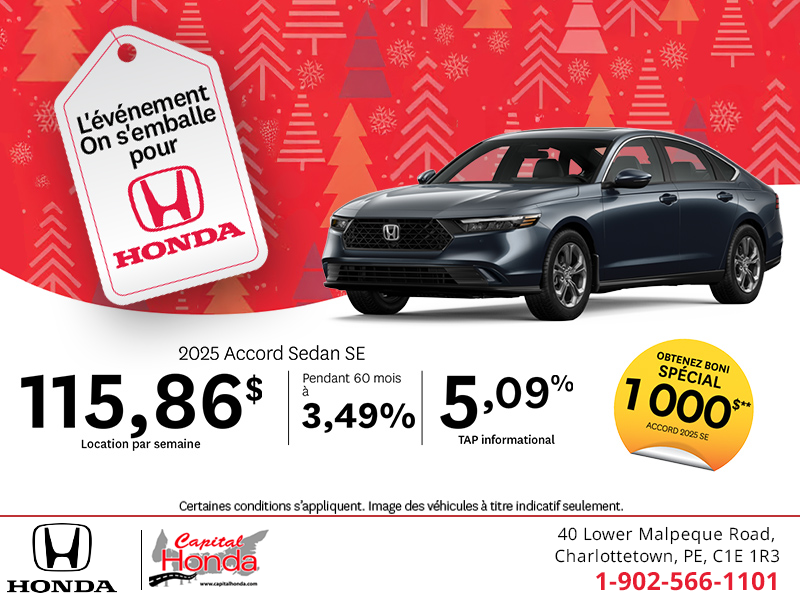 Obtenez le Honda Accord 2025 !