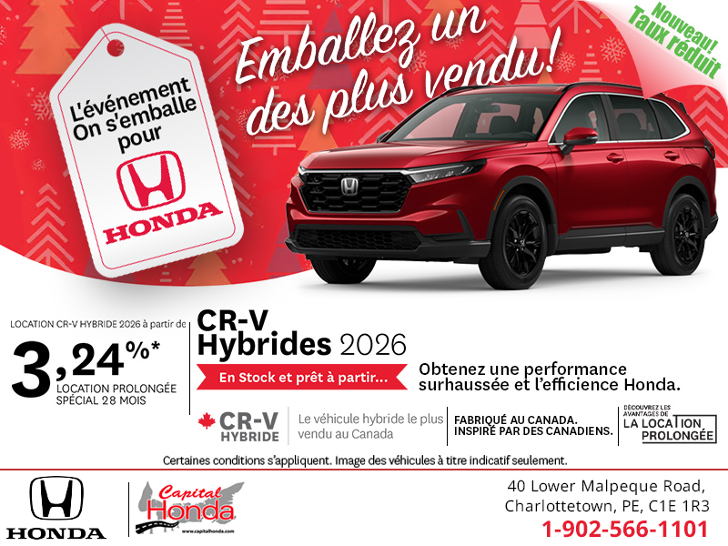 Obtenez le Honda CR-V hybride 2026 !	
