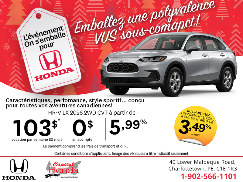 Obtenez le Honda HR-V 2026 !