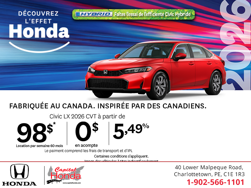 Obtenez la Honda Civic 2026!