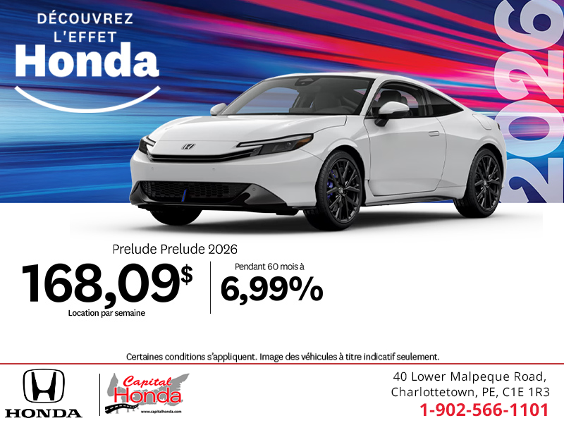 Obtenez la Honda Prelude 2026 !