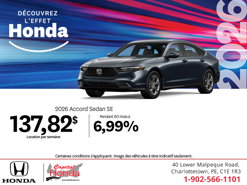 Obtenez le Honda Accord 2026 !