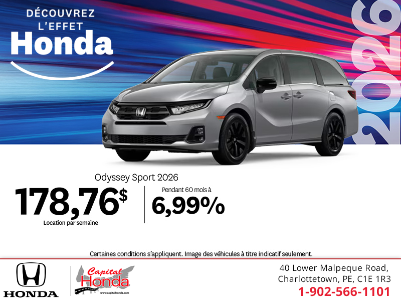 Obtenez le Honda Odyssey 2026 !