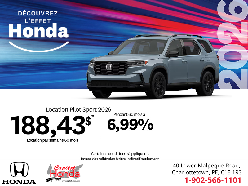 Obtenez le Honda Pilot 2026 !